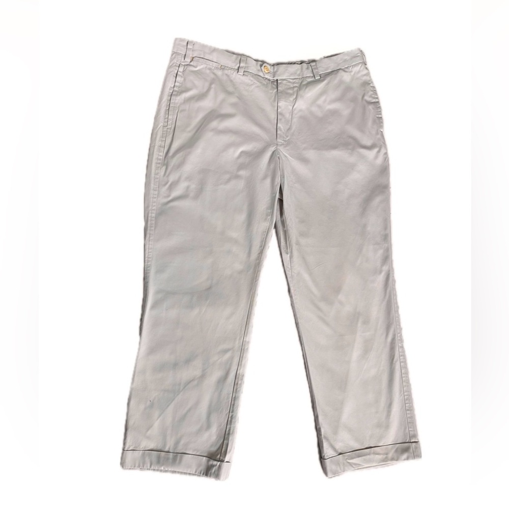 Robert Talbott Mens Light Gray Chinos Classic Tailored Casual Wardrobe Essential